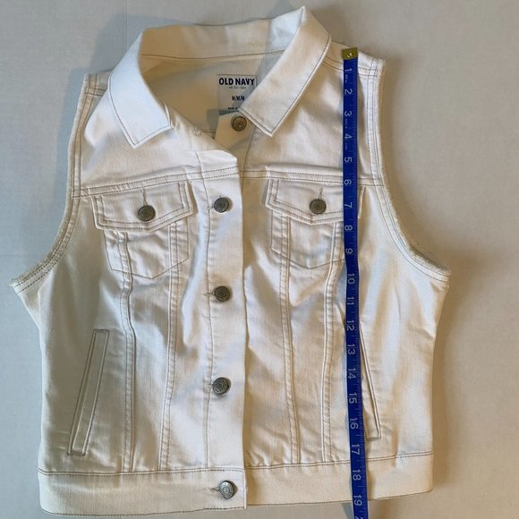Old Navy White Sleeveless Denim Jacket - Picture 6 of 6